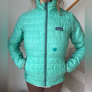 Patagonia nano puff insulated Aqua/Mint Quilted Jacket Women’s small